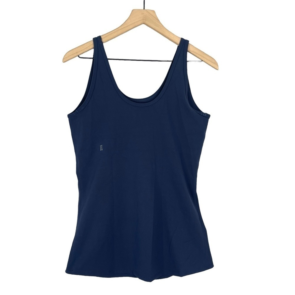 Kit and Ace Base Scoop Tank Top Large Smooth Jersey Tech Spandex Nylon Navy Blue